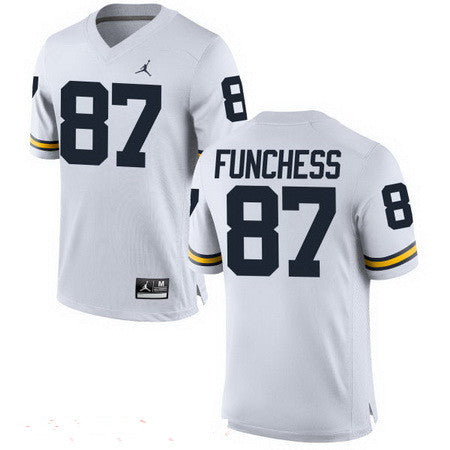 Michigan Wolverines #87 Devin Funchess White Stitched College Football Brand Jordan NCAA Jersey
