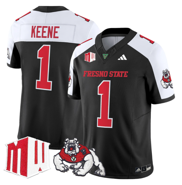 Mikey Keene Jersey #1 Fresno State Bulldogs 2024 Stitched Black Alternate