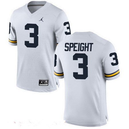 Michigan Wolverines #3 Wilton Speight White Stitched College Football Brand Jordan NCAA Jersey