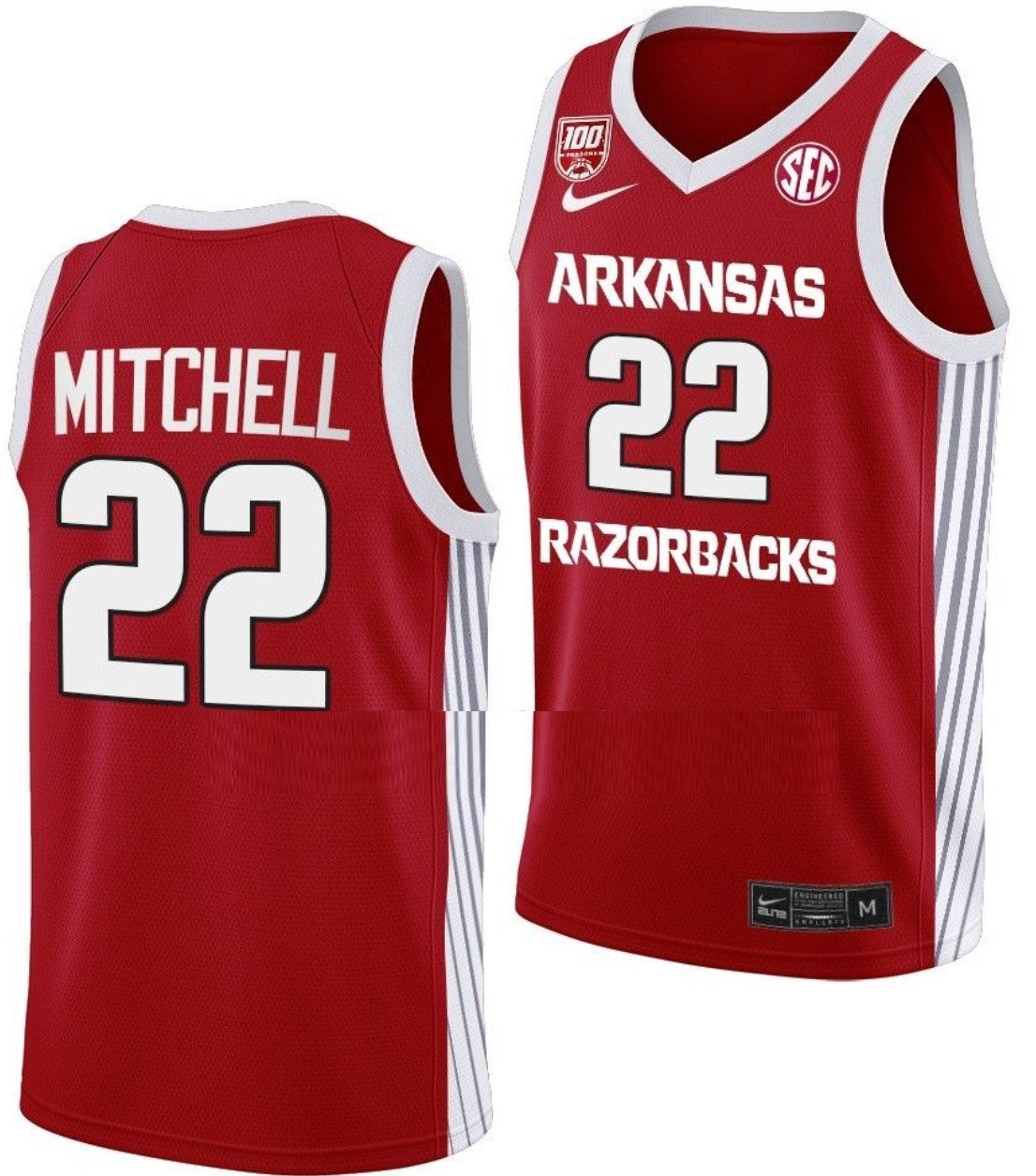 Makhel Mitchell Jersey Arkansas Razorbacks College Basketball 100 Season #22