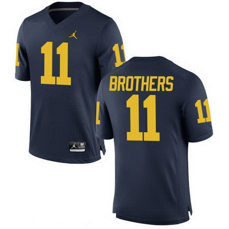 Michigan Wolverines #11 Wistert Brothers Navy Blue Stitched College Football Brand Jordan NCAA Jersey