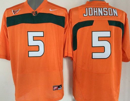 Miami Hurricanes #5 Andre Johnson Orange NCAA Football Jersey