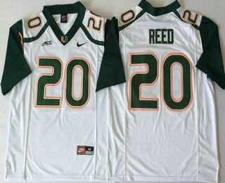 Miami Hurricanes #20 Ed Reed White Stitched NCAA College Football Jersey