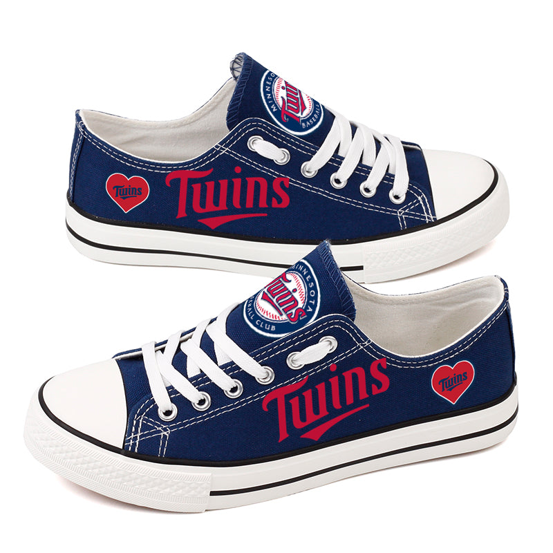 Minnesota Twins Limited Print MLB Baseball Fans Low Top Canvas Shoes Sport Sneakers T-DAC183L