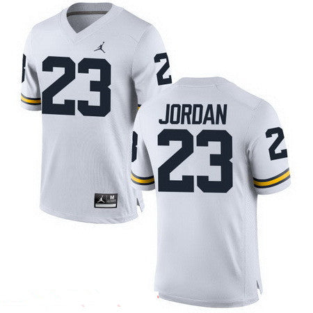 Michigan Wolverines #23 Michael Jordan White Stitched College Football Brand Jordan NCAA Jersey