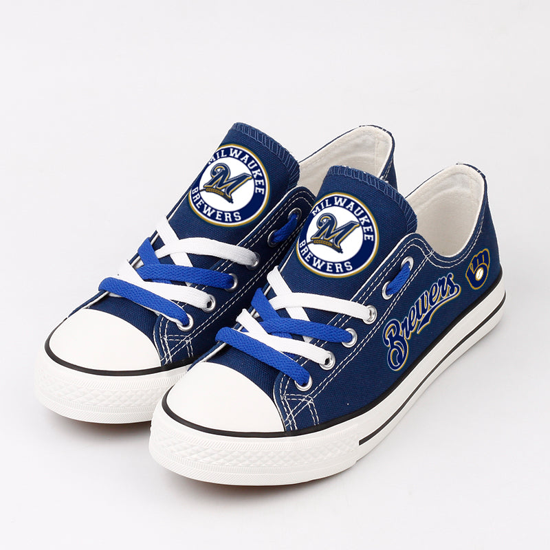 Milwaukee Brewers Limited Print MLB Baseball Fans Low Top Canvas Shoes Sport Sneakers T-DAC182L