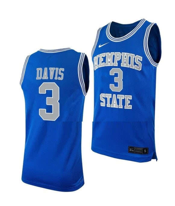 #3 Kendric Davis Jersey Memphis Tigers College Basketball Jerseys Royal