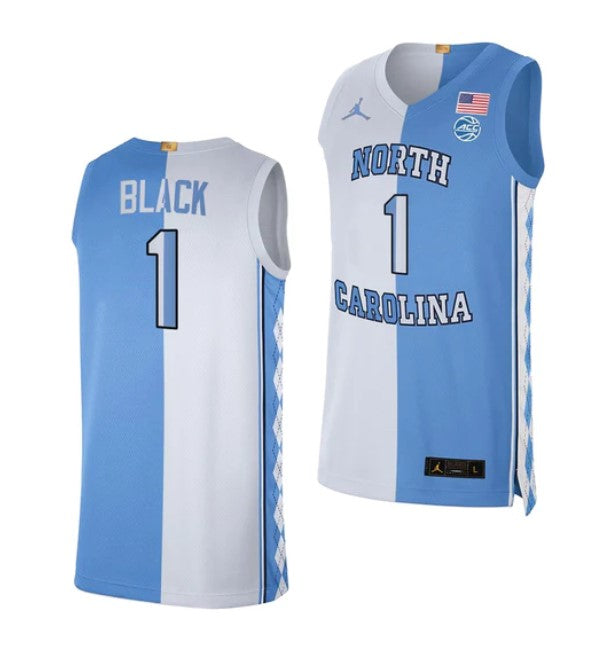 Men's #1 Leaky Black Jersey North Carolina Tar Heels College Basketball Jerseys Blue