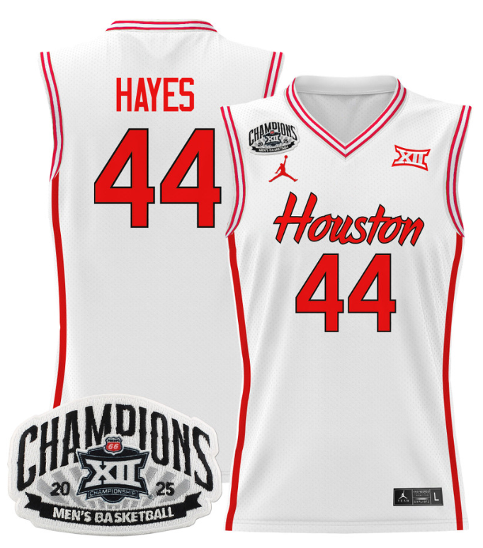 Men Elvin Hayes Jersey #44 Houston Cougar 2025 Big 12 Champions Stitched White