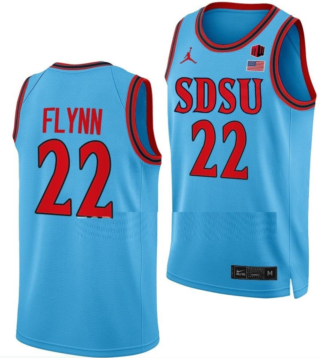 Malachi Flynn Jersey San Diego State Aztecs College Basketball Blue Alternate #22