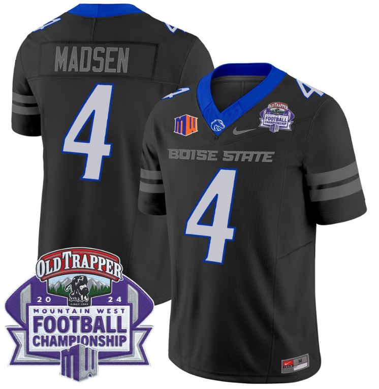 Maddux Madsen Jersey #4 Boise State Broncos 2024 Championship Vapor Black