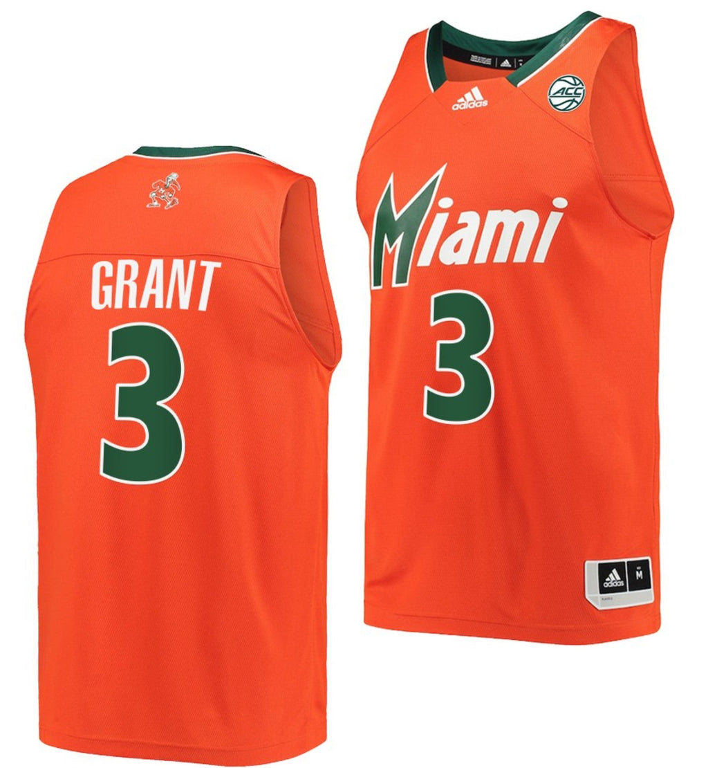 Malcolm Grant Jersey Miami Hurricanes College Basketball Reverse Retro Orange #3
