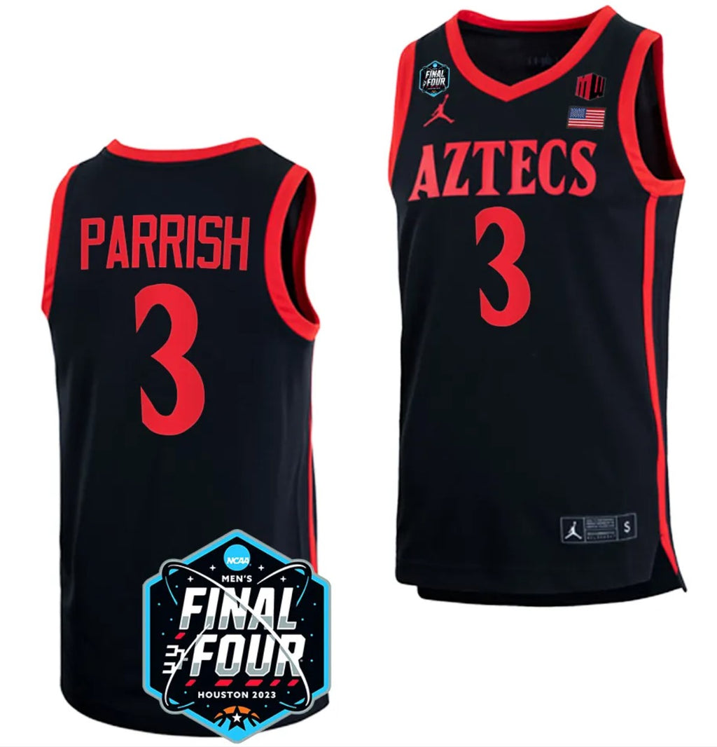 Micah Parrish Jersey San Diego State Aztecs 2023 NCAA National Championship March Madness Black #3