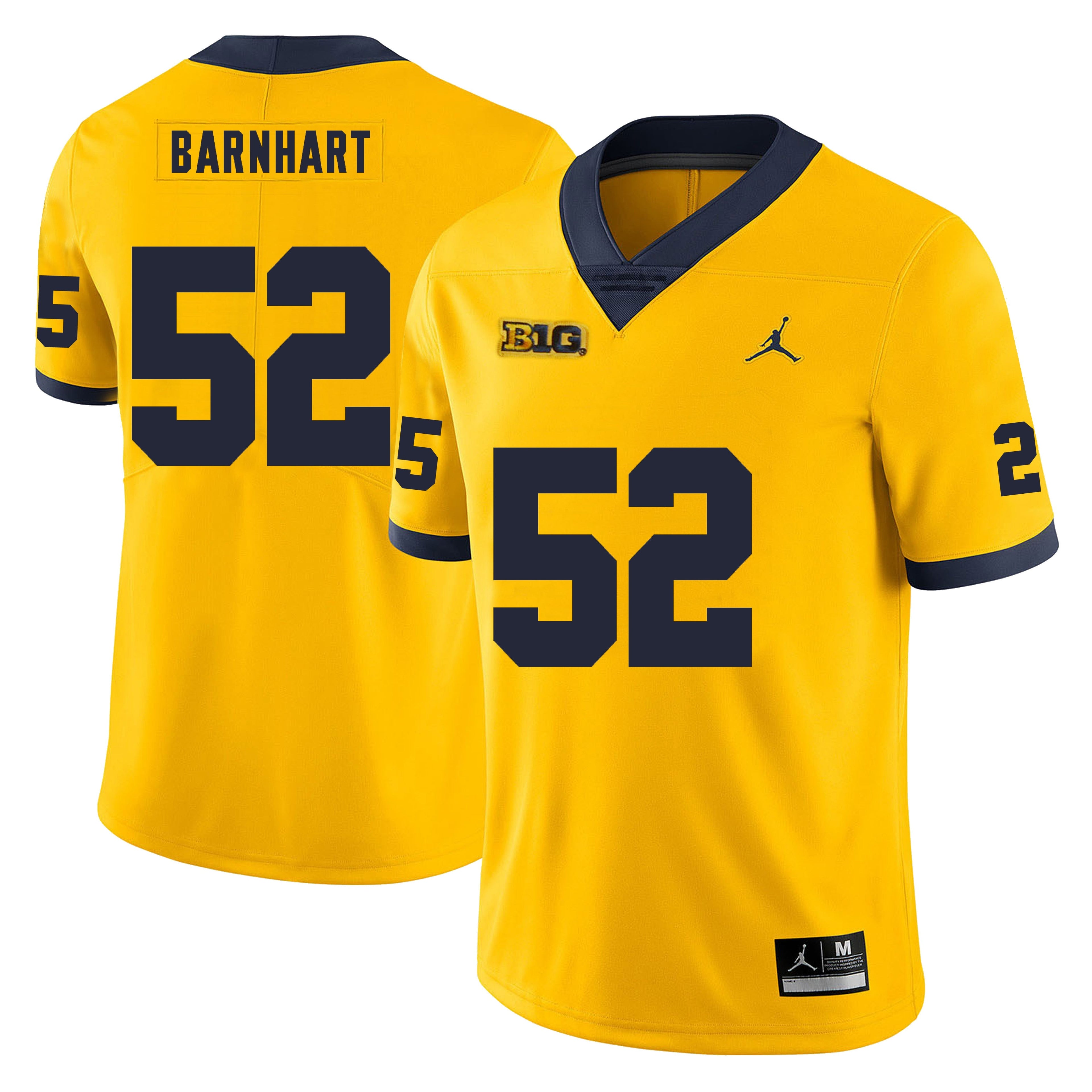 Michigan Wolverines Karsen Barnhart Jersey #52 College Football Game Yellow