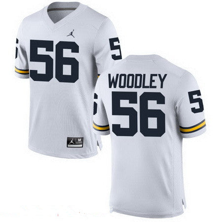 Michigan Wolverines #56 LaMarr Woodley White Stitched College Football Brand Jordan NCAA Jersey