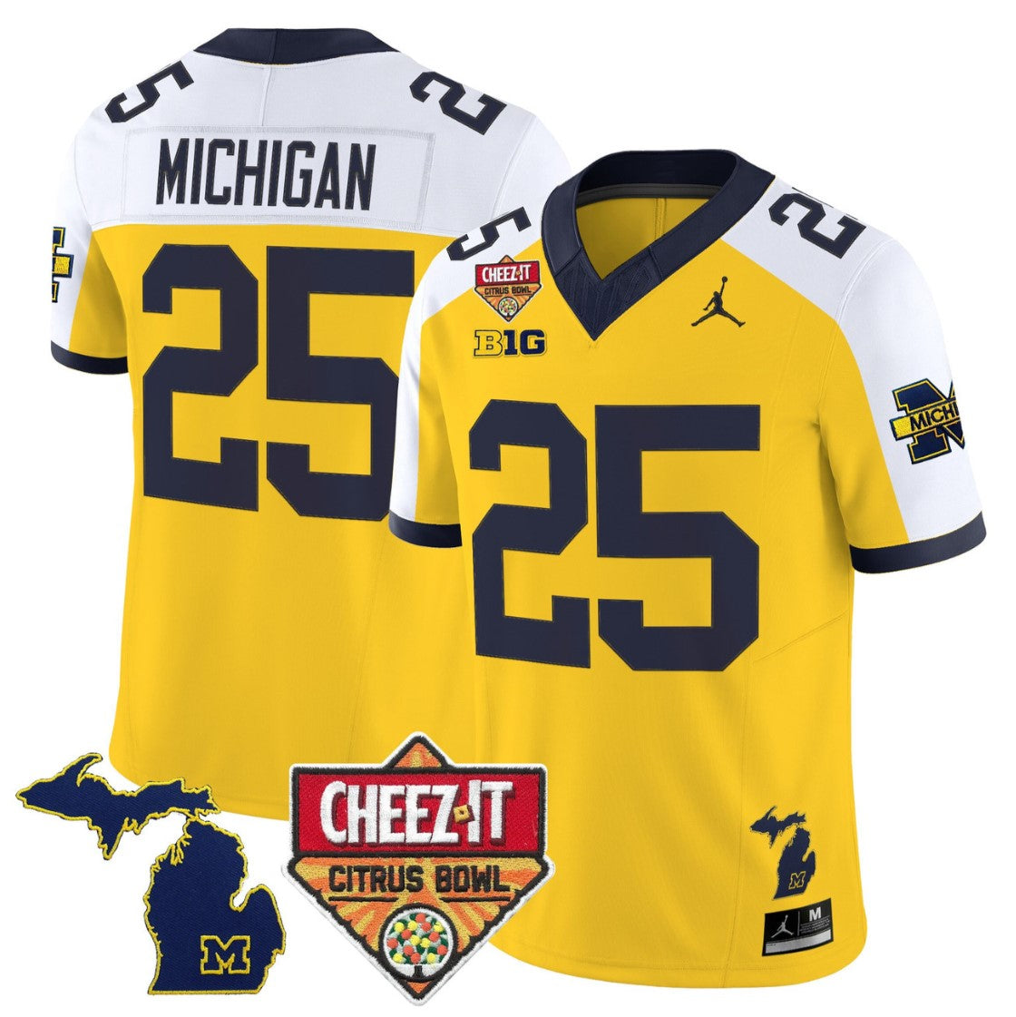 Michigan Jersey #25 Michigan Wolverines 2025 Cheez-It Citrus Bowl Stitched