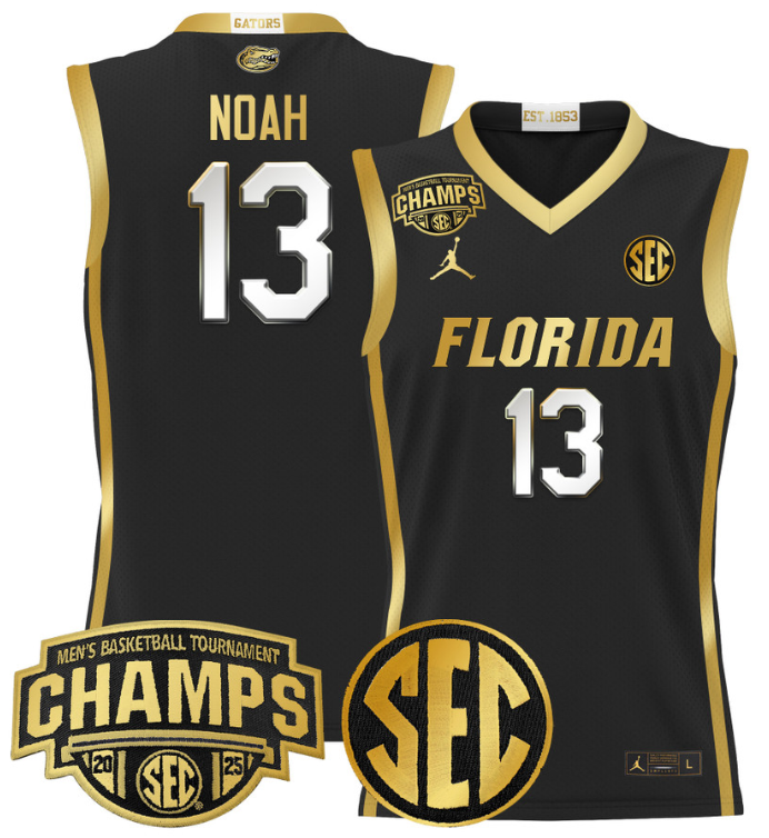 Men Joakim Noah Jersey #13 Florida Gators 2025 SEC Champions Stitched Black