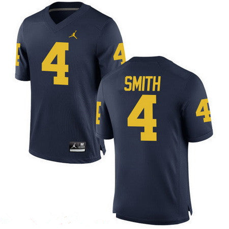 Michigan Wolverines #4 De'Veon Smith Navy Blue Stitched College Football Brand Jordan NCAA Jersey