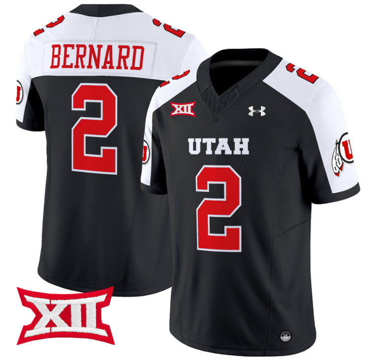 Micah Bernard Jersey #2 Utah Utes Vapor Limited College Football Stitched Black Alternate