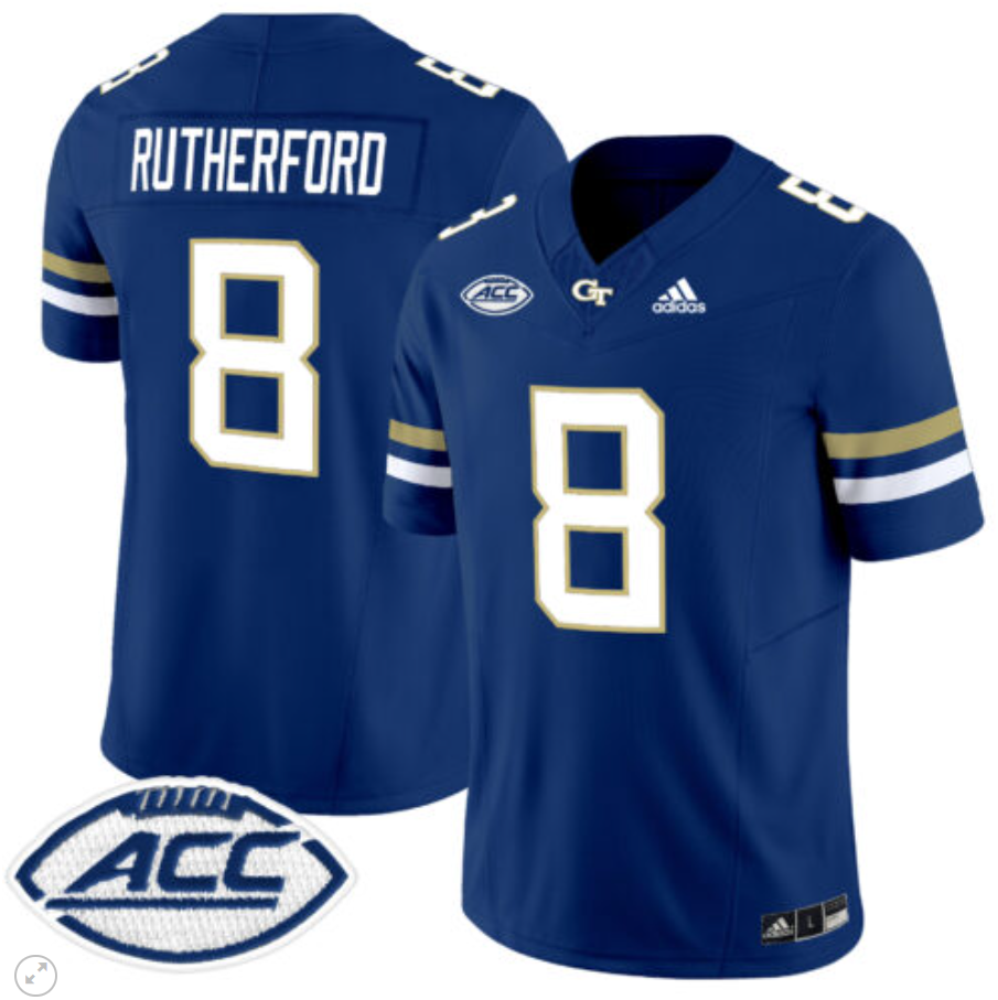 Malik Rutherford Jersey #8 Georgia Tech Yellow Jackets Vapor Limited Football Navy
