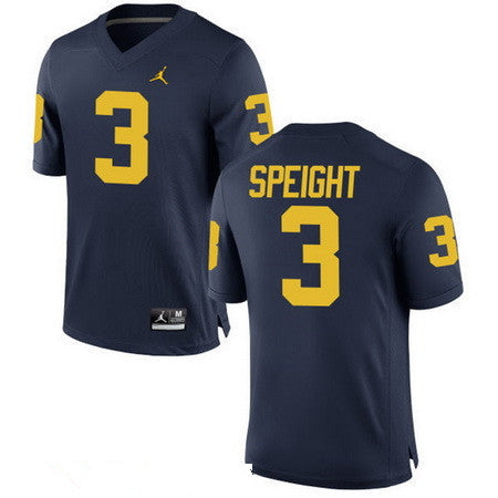 Michigan Wolverines #3 Wilton Speight Navy Blue Stitched College Football Brand Jordan NCAA Jersey