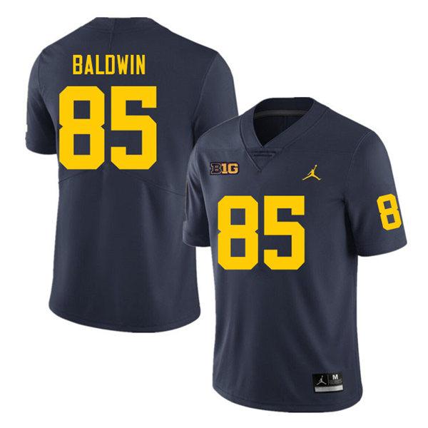 Michigan Wolverines Daylen Baldwin Jersey #85 College Football Game Navy