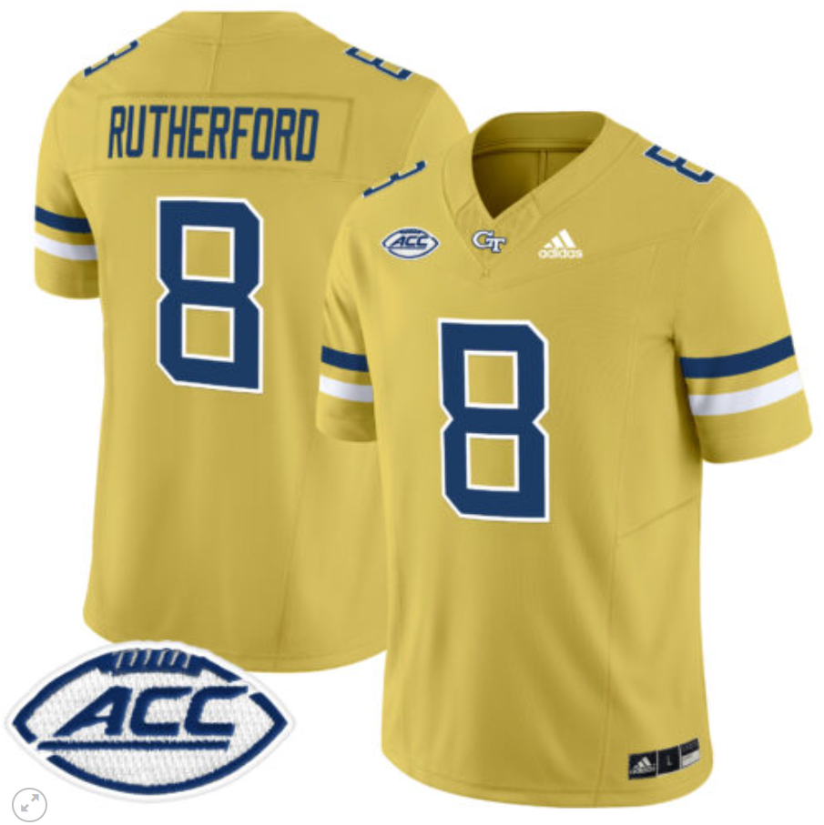Malik Rutherford Jersey #8 Georgia Tech Yellow Jackets Vapor Limited Football Gold