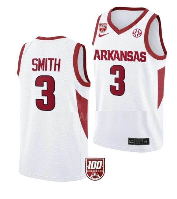 #3 Nick Smith Jersey Arkansas Razorbacks College Basketball Jerseys White