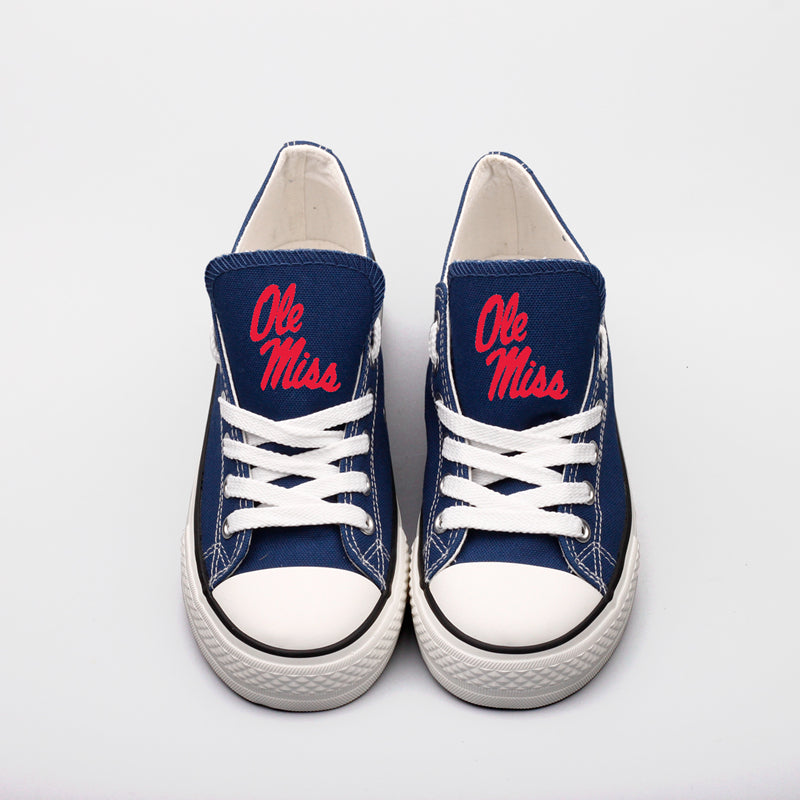 Mississippi Rebels Limited Print NCAA College Students Low Top Canvas Shoes Sport Sneakers 1