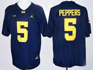 Michigan Wolverines #5 Jabrill Peppers Navy Blue Stitched NCAA Brand Jordan College Football Jersey