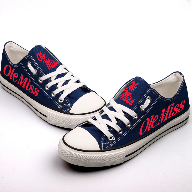 Mississippi Rebels Limited Print NCAA College Students Low Top Canvas Shoes Sport Sneakers 1
