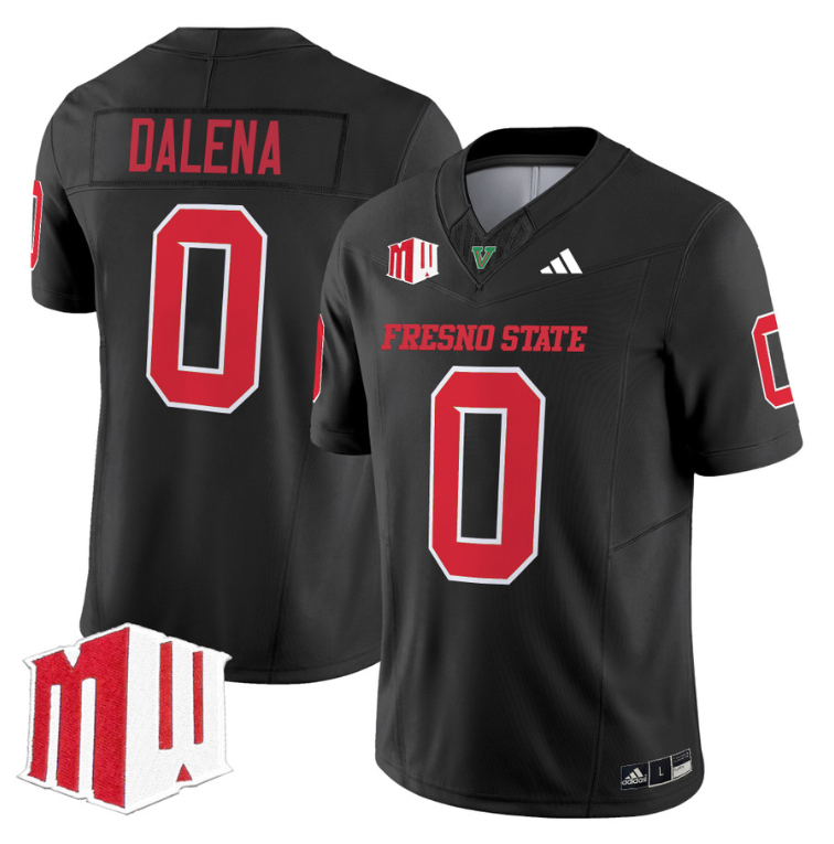 Mac Dalena Jersey #0 Fresno State Bulldogs 2024 Stitched Black