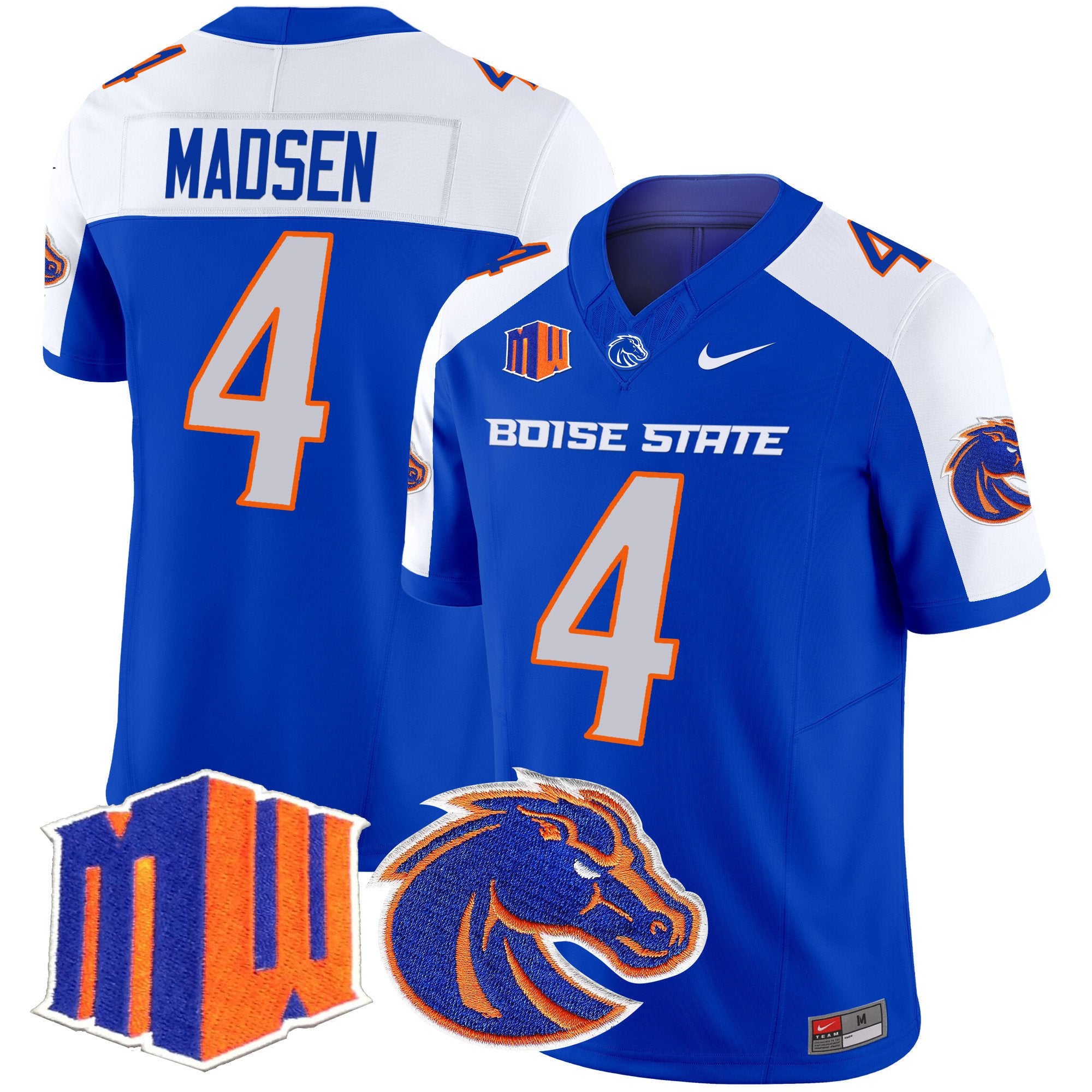 Maddux Madsen Jersey #4 Boise State Broncos 2025 Vapor Stitched Royal Alternate