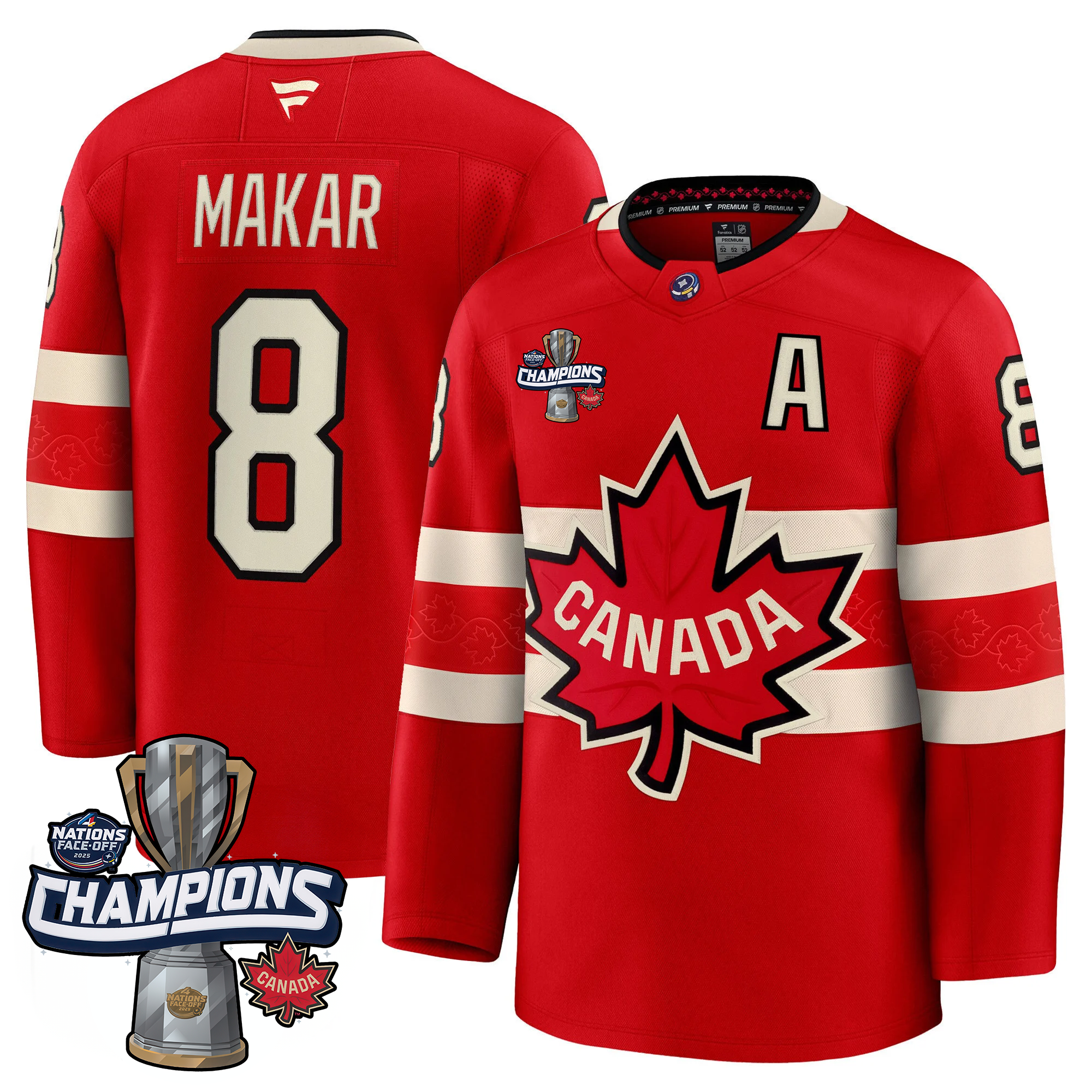 Men Canada 2025 4 Nations Face-Off Champions Jersey - All Stitched