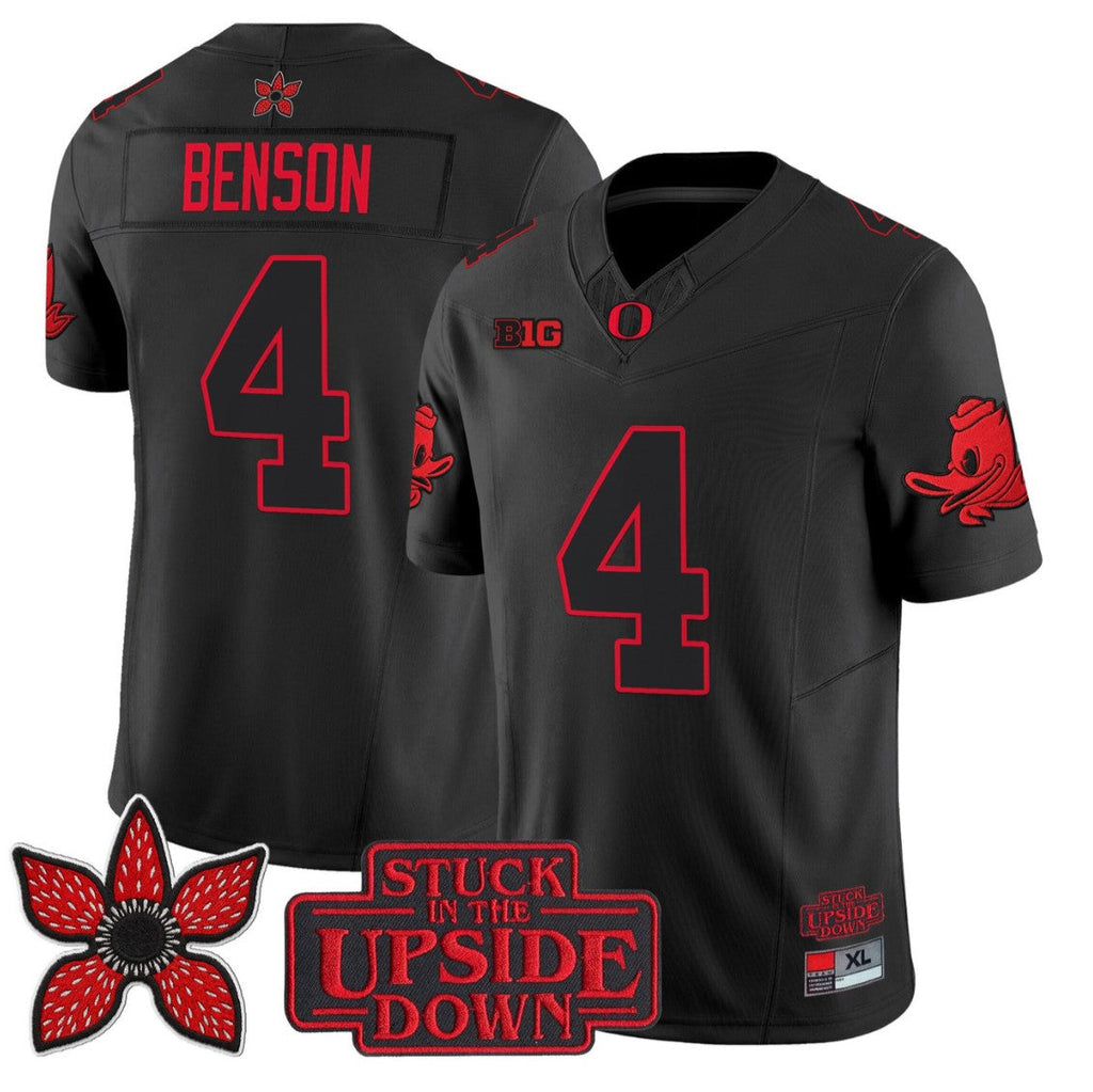 Malik Benson Jersey #4 Oregon Ducks Stranger Things Edition Limited Stitched