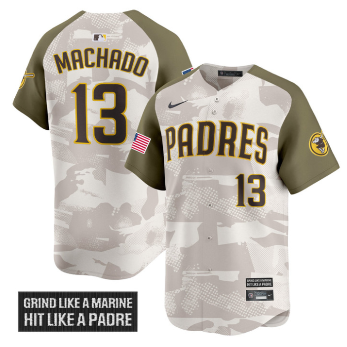 Manny Machado Jersey #13 San Diego Padres 2025 Armed Forces Day Vapor Stitched Alternate