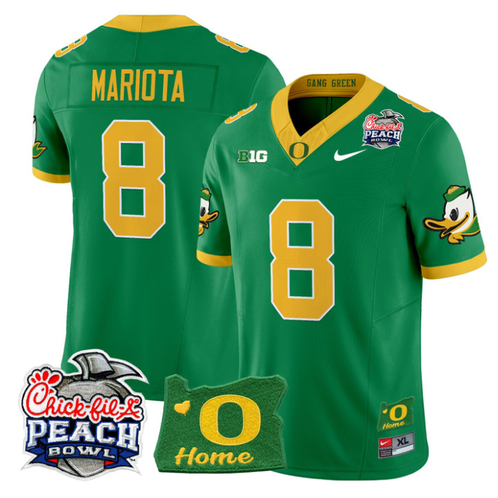 Marcus Mariota Jersey #8 Oregon Ducks 2026 Peach Bowl Oregon State Green