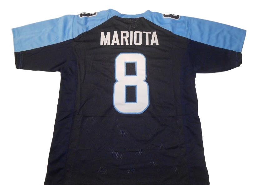 Marcus Mariota CUSTOM STITCHED Unsigned Football Jersey Blue