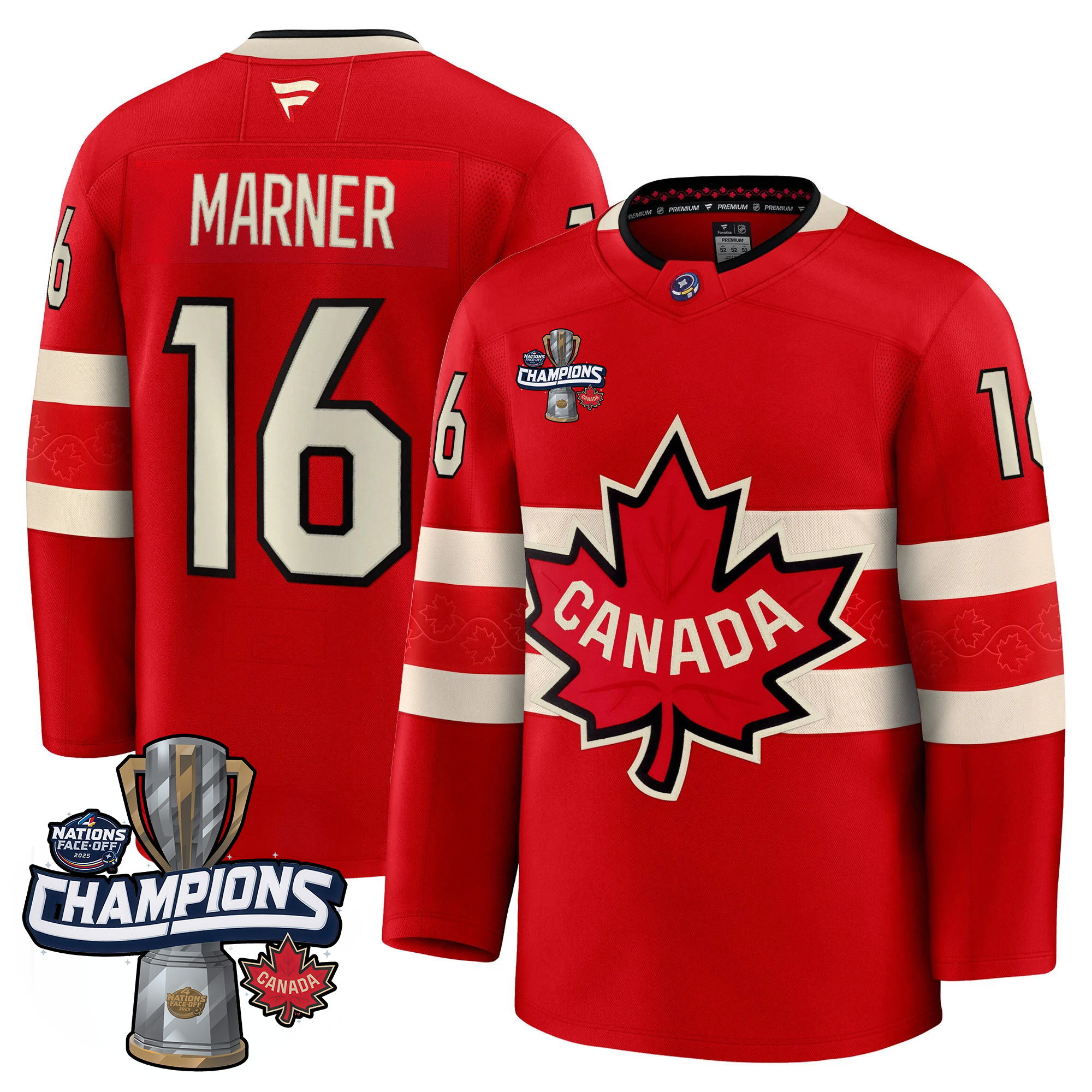 Men Canada 2025 4 Nations Face-Off Champions Jersey - All Stitched
