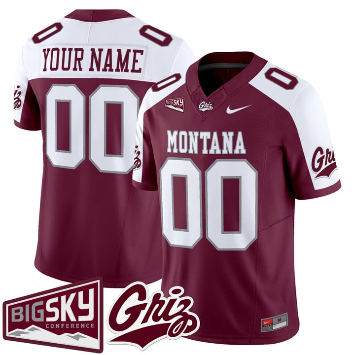 Custom Montana Grizzlies Jersey Name, Number 2025 Vapor Stitched Black Alter
