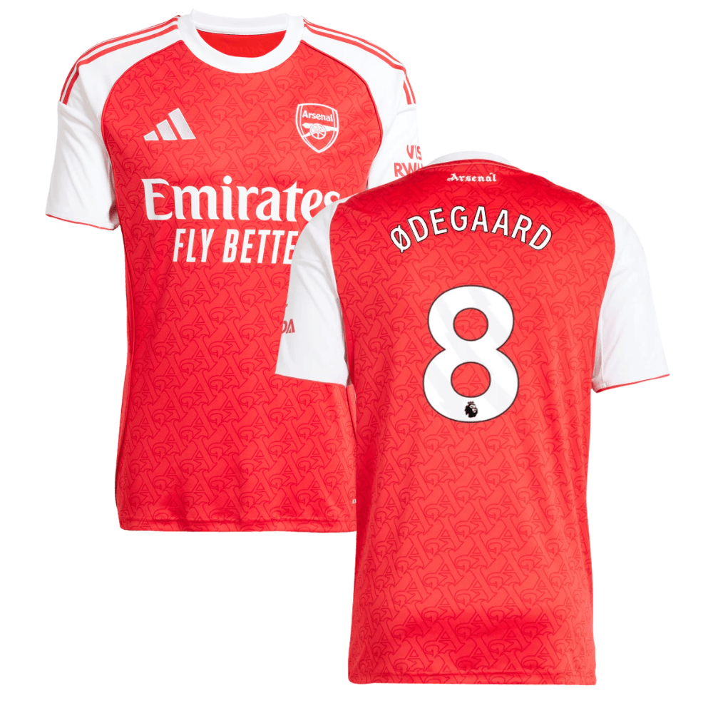 Martin Odegaard #8 Arsenal 2025-26 Home Jersey – Red