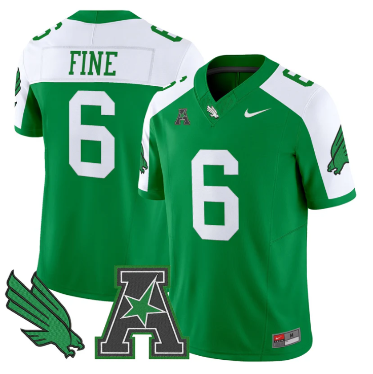 Mason Fine Jersey #6 North Texas Mean Green 2025 Vapor Stitched Green Alter