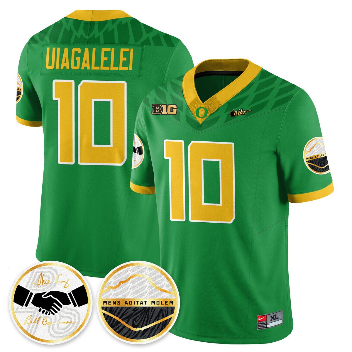 Matayo Uiagalelei Jersey #10 Oregon Ducks 2025 Shoe Duck Stitched Green