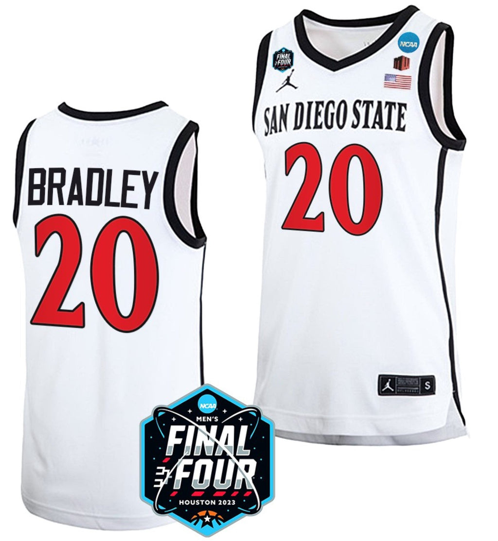Matt Bradley Jersey San Diego State Aztecs College Basketball 2023 NCAA Final Four White #20