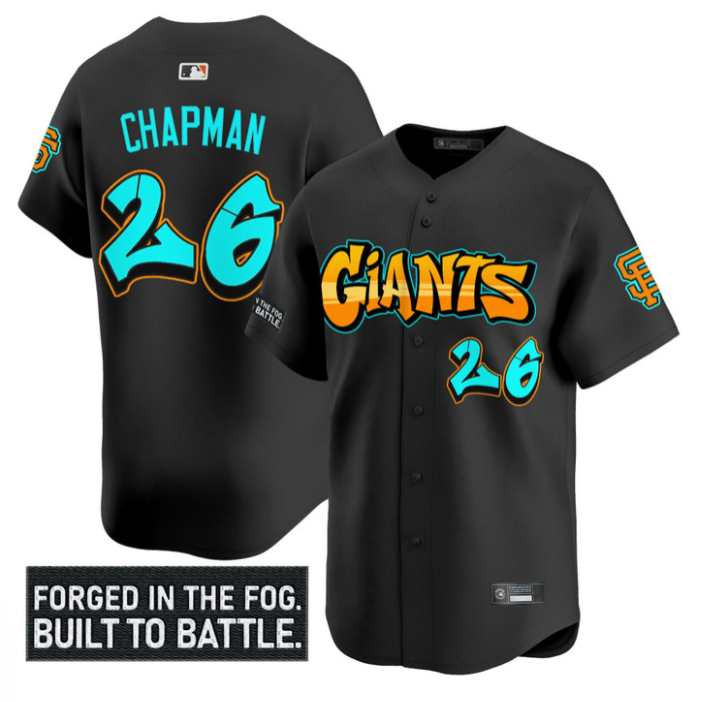 Matt Chapman Jersey #26  San Francisco Giants Graffiti Fog City Drop Black