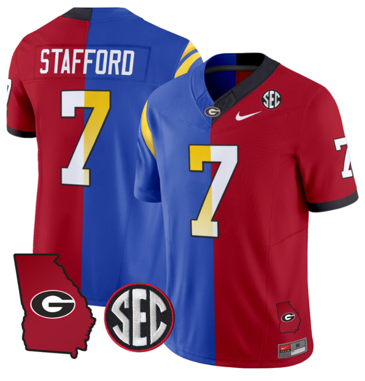 Matthew Stafford Jersey #7 Georgia Bulldogs Split Vapor Limited Football Stiched