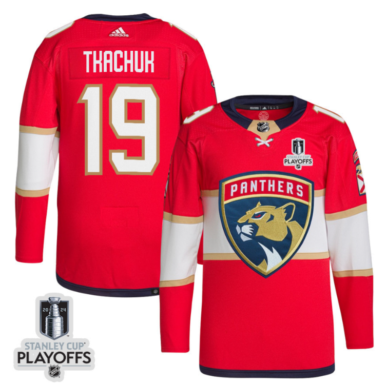 Matthew Tkachuk 19 Florida Panthers 2024 NHL Playoffs Patch Home Jersey - Men, Red