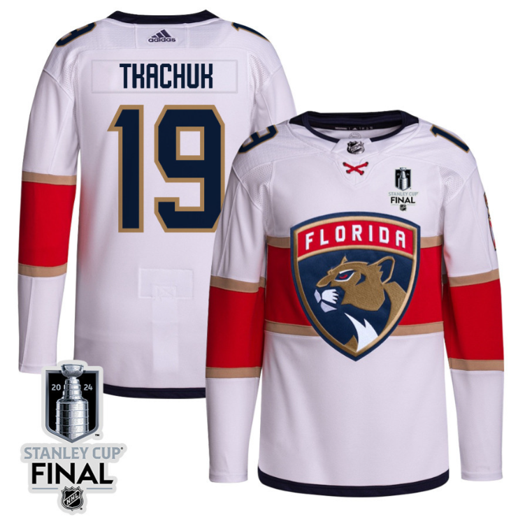 Matthew Tkachuk 19 Florida Panthers 2024 STANLEY CUP Final Away Breakaway Jersey Men, White