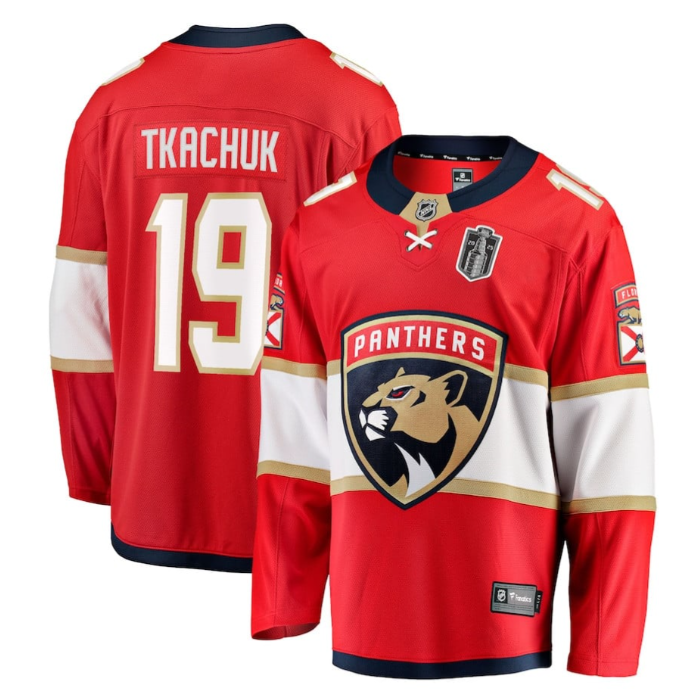 Matthew Tkachuk 19 Florida Panthers 2025 Stanley Cup Final Home Breakaway Men Jersey Red