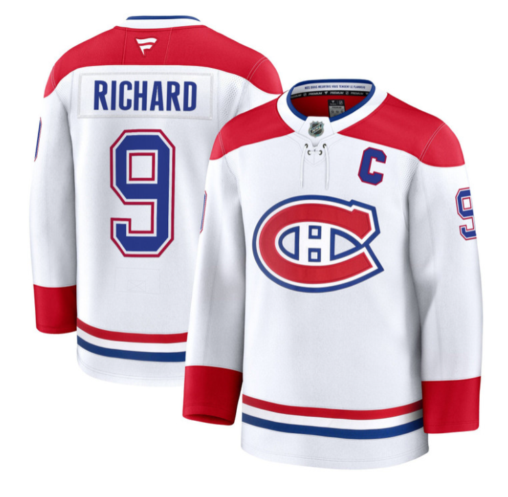 Maurice Richard Jersey #9 Montreal Canadiens Timeless Premium Stitched 2025 Away